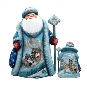 Polar Bear Family Santa Woodcarved Figurine Holiday Accents And Figurines By G Debrekht
