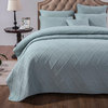 Seafoam Blue Diamond Pastel Cotton Bedspread Set, Full