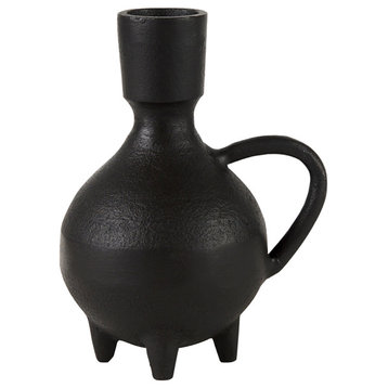Cyrus 5.1Lx3.9Wx7.5H Black Spherical Vase With Flute Decorative Object