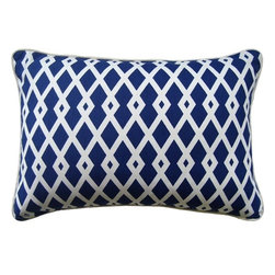 Graphic Fret Ultramarine Pillow - Decorative Pillows