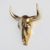 Bison Skull Head Wall Mount, Gold