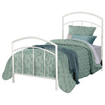 Hillsdale Furniture - Hillsdale Julien Twin Metal Bed With Metal Frame - Simplicity at its finest, the Hillsdale Julien twin-size bed combines gentle arches with straight lines to create a clean silhouette with a strong presence.  Constructed of sturdy metal, its understated style and textured white finish ensure this bed fits nicely with any decor.  A set of extensions is included with each carton to heighten the panel to a headboard to make a complete bed design.  The included metal bed frame completes your twin size bed construction.  Box spring and mattress not included.  Assembly required.