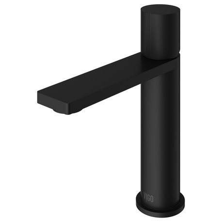 VIGO Halsey Single Hole Bathroom Faucet, Matte Black