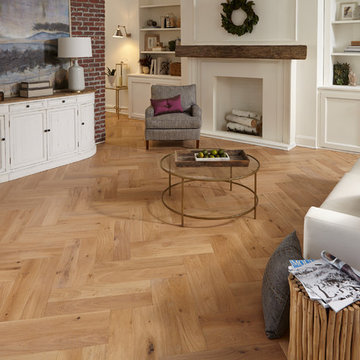 Cozy, Natural Living Room - Lexington Flynn, Engineered, Oak Hardwood