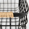 Marius Matte Black Metal w/ Rope Trim Rectangular Baskets (Set of Two)