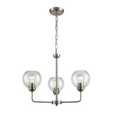Astoria 3-Light Chandelier, Brushed Nickel