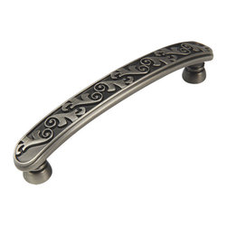 Cosmas - Floral Cabinet Pull, 3-3/4" Hole Centers, Set of 25 - Cabinet And Drawer Handle Pulls