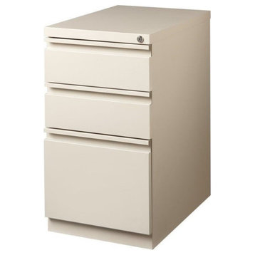Scranton & Co 20" 3-Drawer Modern Metal Mobile Pedestal File Cabinet in Beige