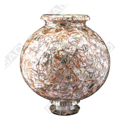SILVERY MARBLE INLAY VASE - Home Accessories & Decor