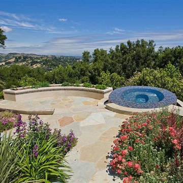 Glass Tile Mosaic Spa (negative, vanishing, infinity edge)