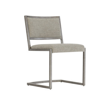 Bernhardt Loft Ames Metal Side Chair, Glazed Silver