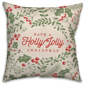 Holly Jolly 7 20x20 Spun Poly Pillow
