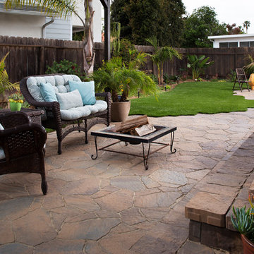 Backyard Patio Transformation with Pavers & Artificial Grass in San Diego, Ca