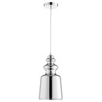 Cyan Design - Leone 1-Light Pendant - The Leone 1-Light Chrome Pendant makes an elegant addition to an entryway or dining room. Featuring satin nickel hardware and a polished chrome shade, this pendant light is sleek and stylish. Its understated design complements modern decor.