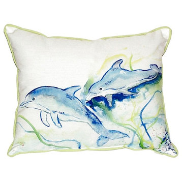 Betsy's Dolphins Extra Large Zippered Pillow, 20"x24"