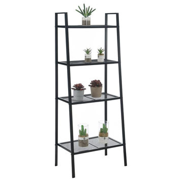 Convenience Concepts Designs2Go Four-Tier Plant Stand with Black Metal Frame