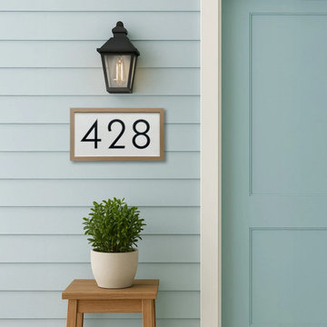 House Number Sign with Decorative Frame