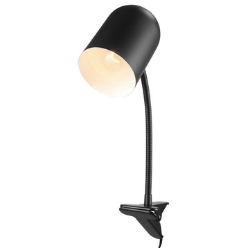 Matte Black Clip-Arm Desk Lamp Adjustable Arm