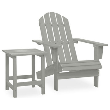 vidaXL Patio Chair Outdoor Chair Dining Chair Furniture Solid Fir Wood Gray