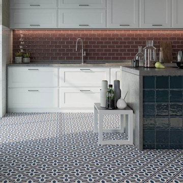 Atenea Blue and White Floor Tiles