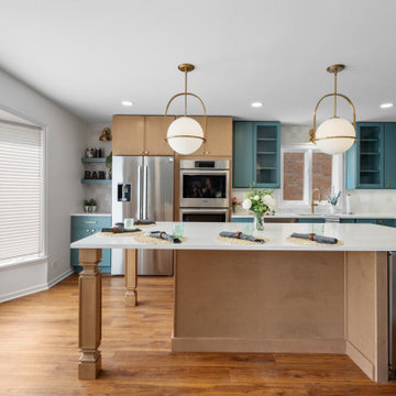 Kitchen Island Design | Quartz Countertop & Turned Leg Detail