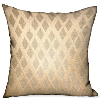 Diamond Cascade Brown Geometric Luxury Outdoor/Indoor Throw Pillow 12"x20"