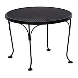 Woodard 24" Round Mesh End Table - Outdoor Side Tables
