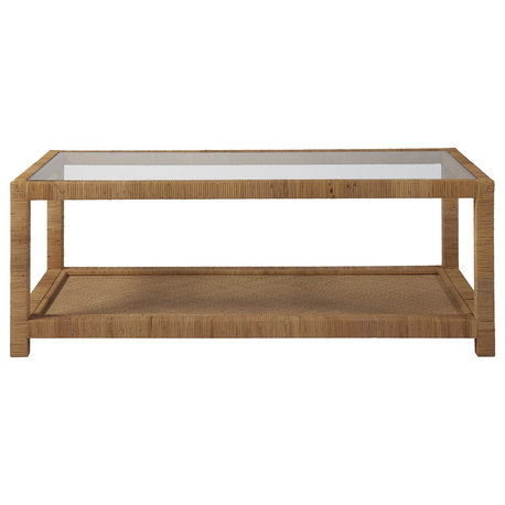 Long Key Brown Rattan Coffee Table