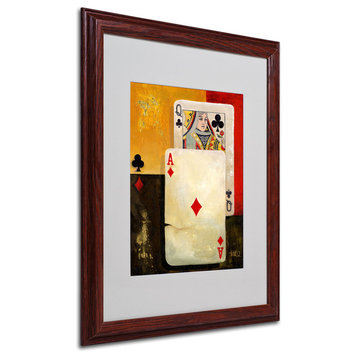 'Poker Queen' Matted Framed Canvas Art