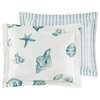 Harbor House Coastal Beach House Blue Seashells Comforter/Duvet Cover Set