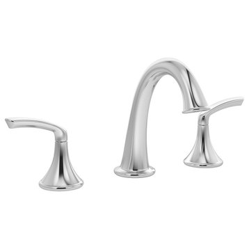 Elm Widespread Two-Handle Bathroom Faucet with Push Pop Drain Assembly (1.0 GPM), Polished Chrome