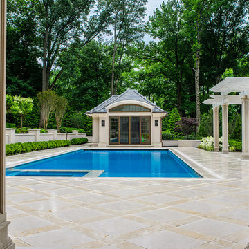 Elegant and Classic Pool with Pergola