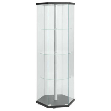 Coaster Traditional Glass Hexagon Curio Cabinet 24x24x63.5 Inch