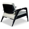 Modern Brazilian, Fly, Accent Chair, Boucle Ivory Upholstery, Black Frame