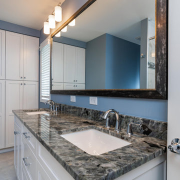 Coty Award Winning Modern Primary Accessible Bath With Lemurian Blue Granite