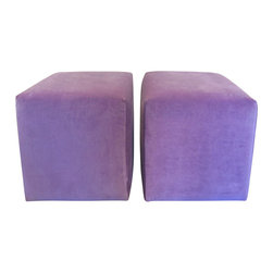 Purple Velvet Ottomans - Products