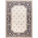 KAS - KAS Avalon 5614 Ivory/Grey Courtyard Area Rug, 5'3" x 7'7" - Traditional and classic at a great value best describes our Avalon Collection! The updated color palette adds a fresh touch of elegance to any lifestyle. Machine-made of 100% polypropelene, this collection is a tremendous value and makes for easy upkeep. Avalon is made in Turkey and has a 1/2" pile height.