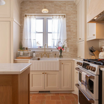 French Country Kitchen Remodel — Plaster Hood, Oak Island & Farmhouse Sink