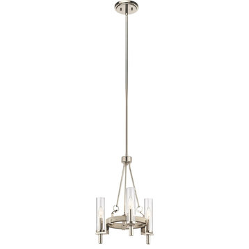 Telan 3-Light Transitional Chandelier in White Washed Wood