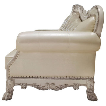Dresden 38"W Upholstered Sofa, Antique White