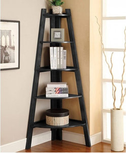High And Spacey Stylish Ladder Shelf, Black