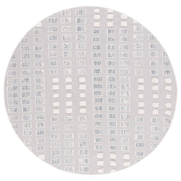 Safavieh Vintage Leather Collection TRD122F Rug, Grey/Ivory, 6'7" X 6'7" Round
