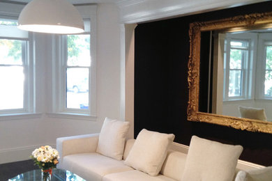 Living room - modern living room idea in Boston