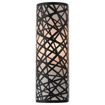 Livex Lighting - Livex Lighting Allendale Bronze Light ADA Wall Sconce - This spectacular bronze wall sconce will take your home decor to the next level. Inspired by a bird nest, the laser-cut metal sheath surrounds an oatmeal fabric hardback shade.