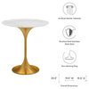 Lippa 20" Round Artificial Marble Side Table, Gold White