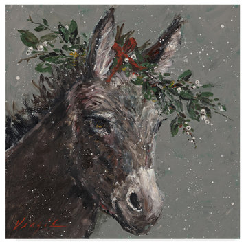 Mary Miller Veazie 'Mary Beth The Christmas Donkey' Canvas Art, 18"x18"