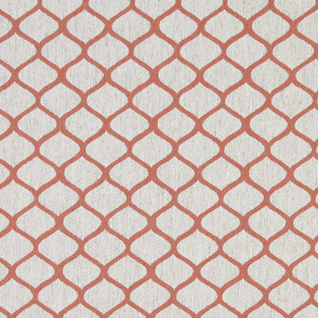 Persimmon Off White Geometric Contemporary Oval Upholstery Fabric By The Yard