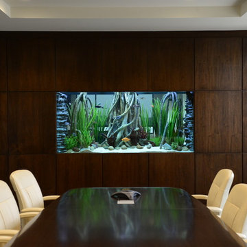 Built-in Aquarium dividing Office and Conference Room