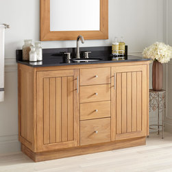 48" NARROW DEPTH MONTARA TEAK VANITY FOR UNDERMOUNT SINK - Bathroom Vanities And Sink Consoles