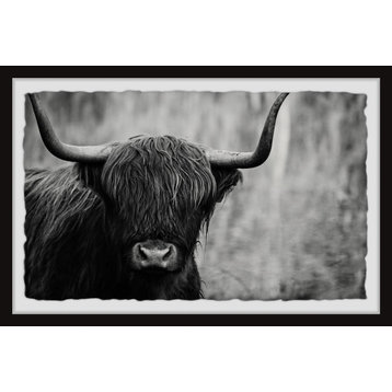 "Angus the Highland Cow" Framed Painting Print, 30x20
